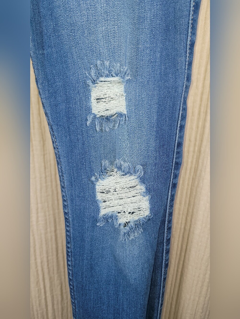 Hollister Low Rise Jean Leggings Classic Blue Distressed Skinny Jeans - 7R 28 - Picture 14 of 16